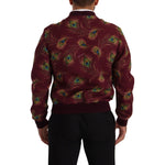 Dolce & Gabbana Red Peacock Polyester Stretch Full Zip Jacket JKT3247 - 48