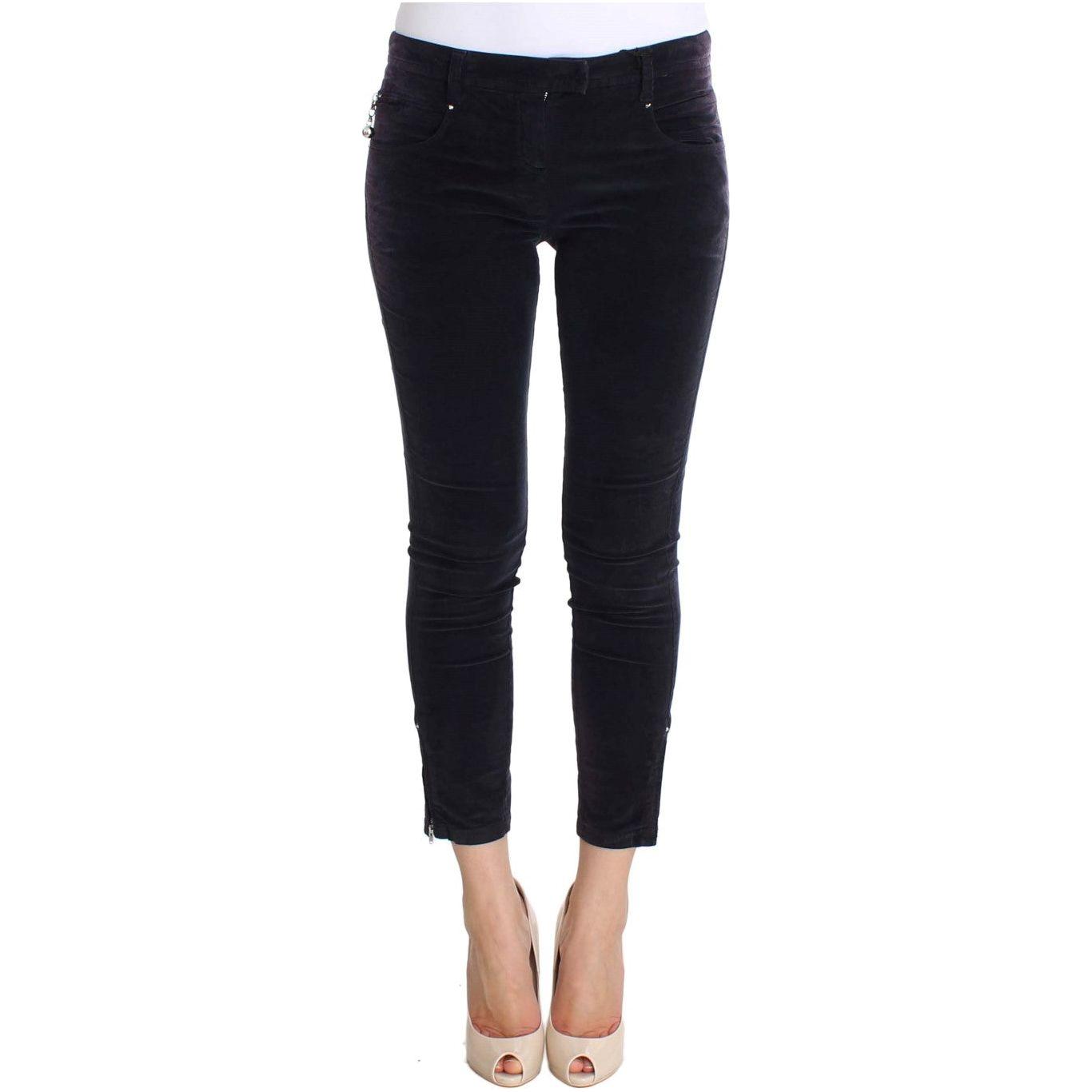 Costume National Purple Cropped Corduroys Jeans SIG30157-1