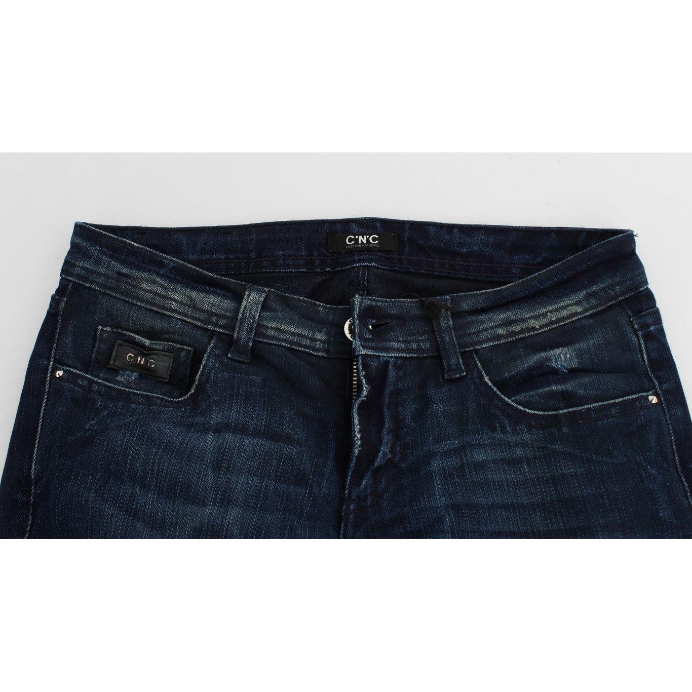 Costume National Blue Wash Cotton Slim Fit Skinny Jeans SIG30217-1