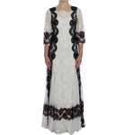 Dolce & Gabbana White Floral Lace Full Length Gown Dress NOC10174-1