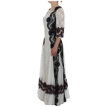 Dolce & Gabbana White Floral Lace Full Length Gown Dress NOC10174-1