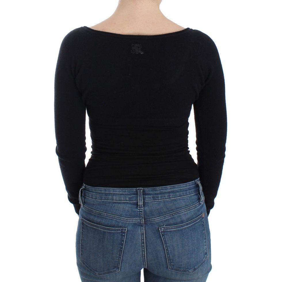 Ermanno Scervino Black Cashmere Cardigan Sweater SIG12574-2