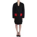 KAALE SUKTAE Black Coat Trench Long Draped Jacket Blazer SIG12602-3