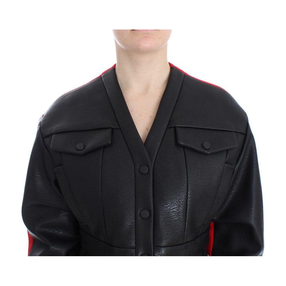 KAALE SUKTAE Black Short Croped Coat Bomber Jacket SIG12604-1