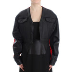 KAALE SUKTAE Black Short Croped Coat Bomber Jacket SIG12604-1