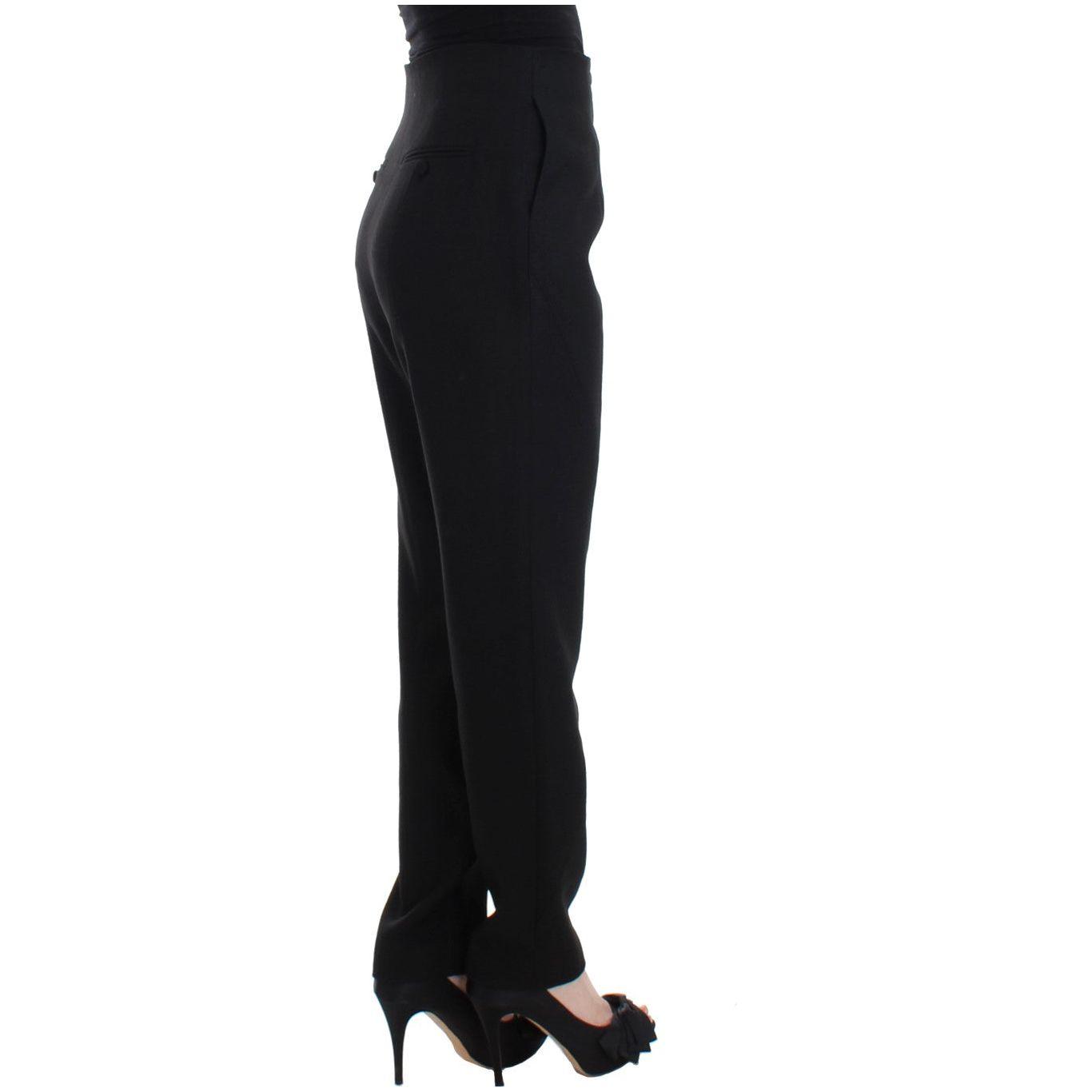 KAALE SUKTAE Black High Waist Straight Slim Dress Pants SIG12610-1