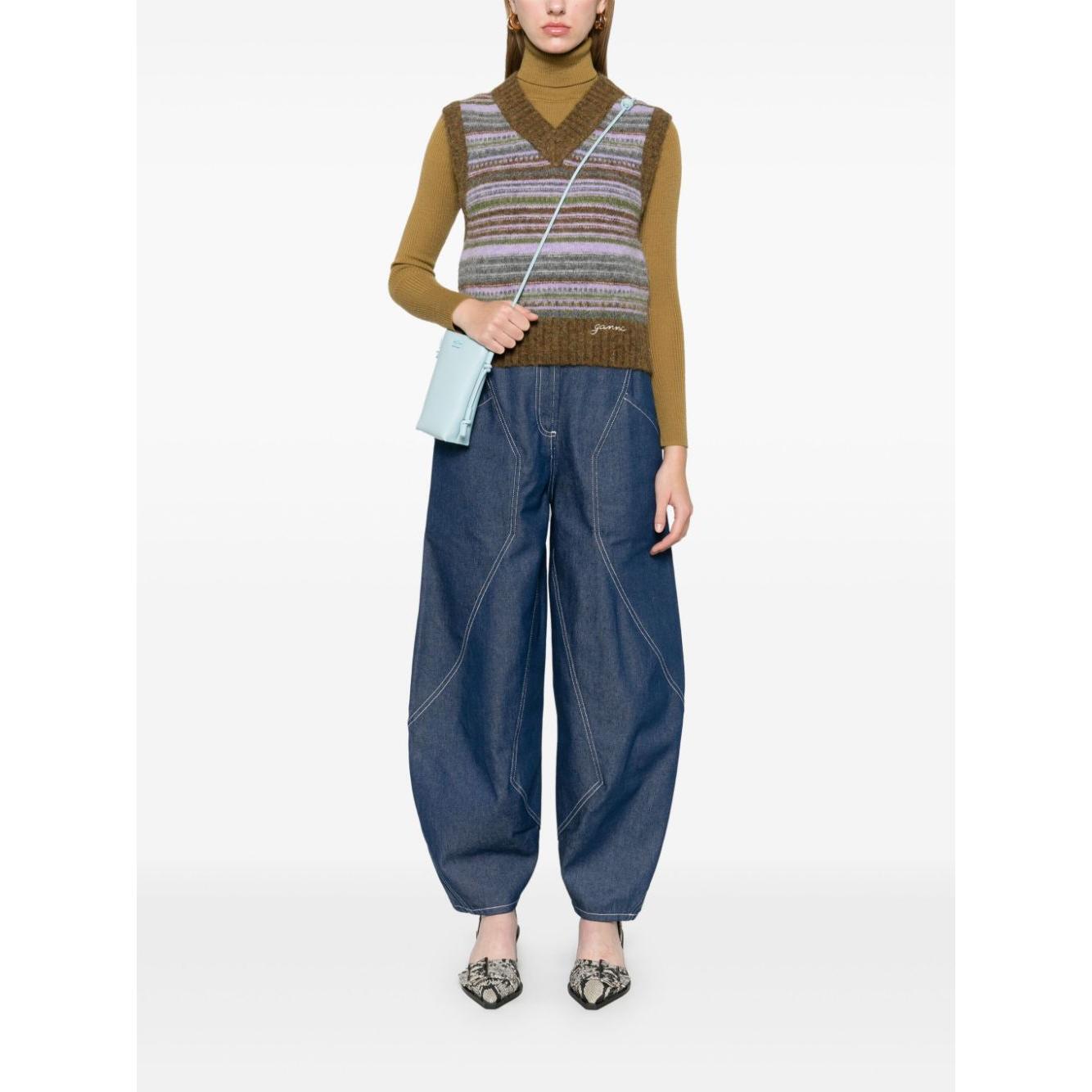 Ganni Striped v-neck vest K2356838-P25