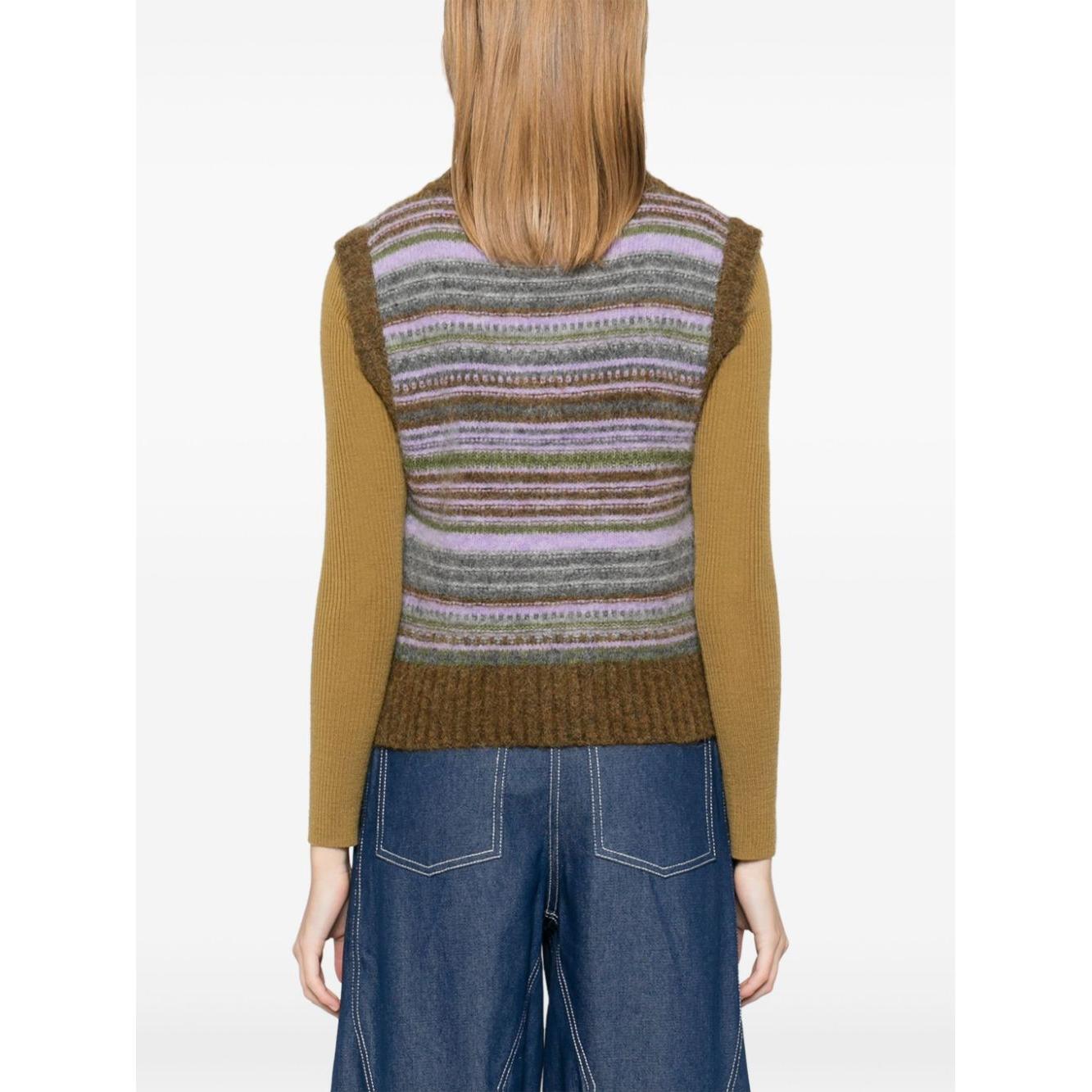 Ganni Striped v-neck vest K2356838-P25