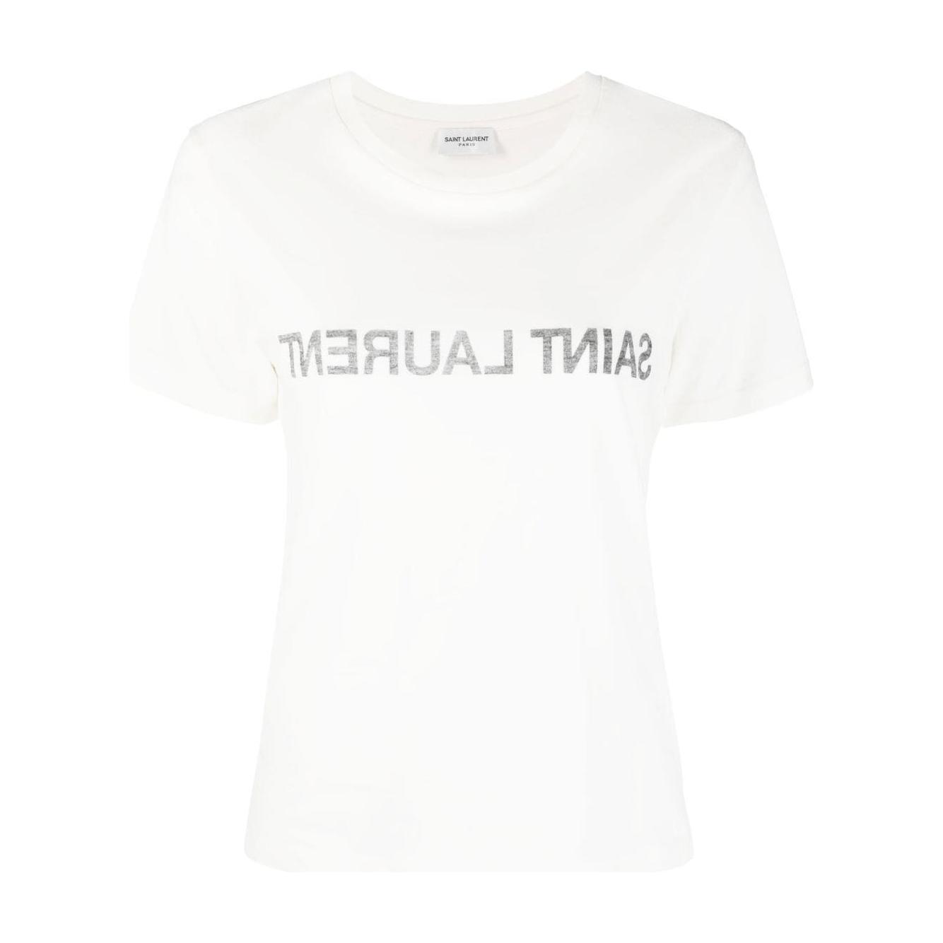 Saint Laurent Reverse Logo Print T-shirt 665234Y37AW9744-P25