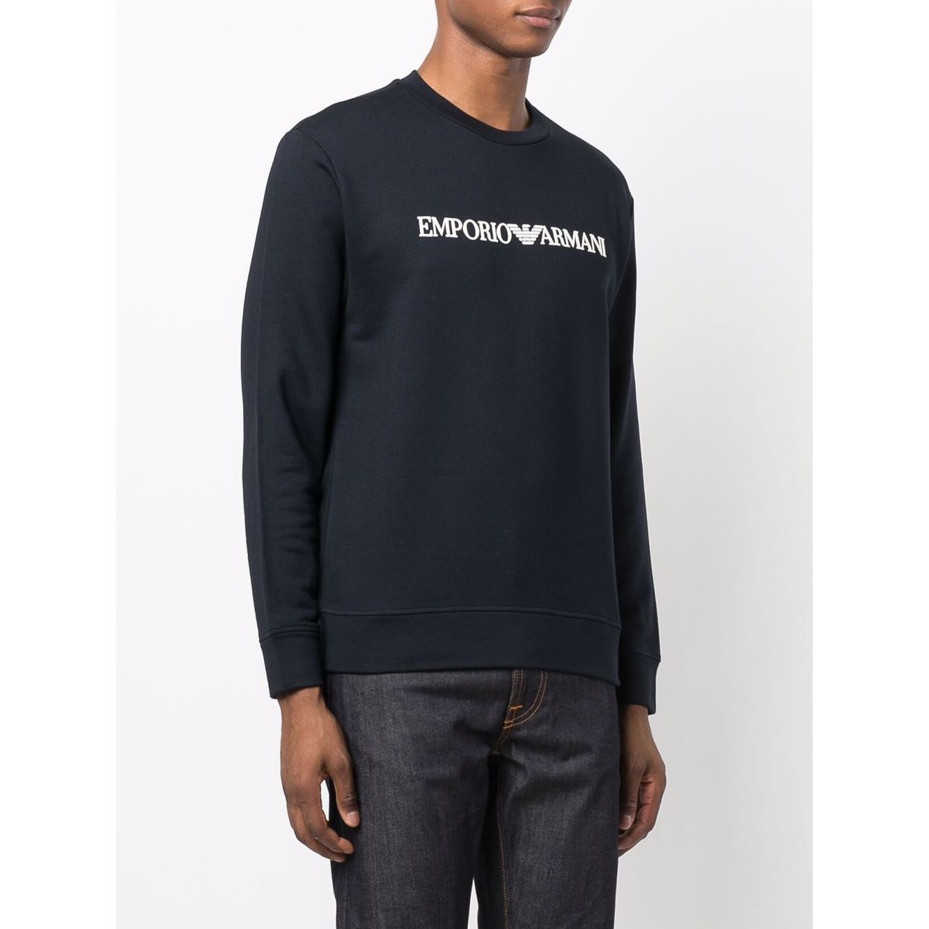Emporio Armani Modal-blend sweatshirt with logo print Topwear