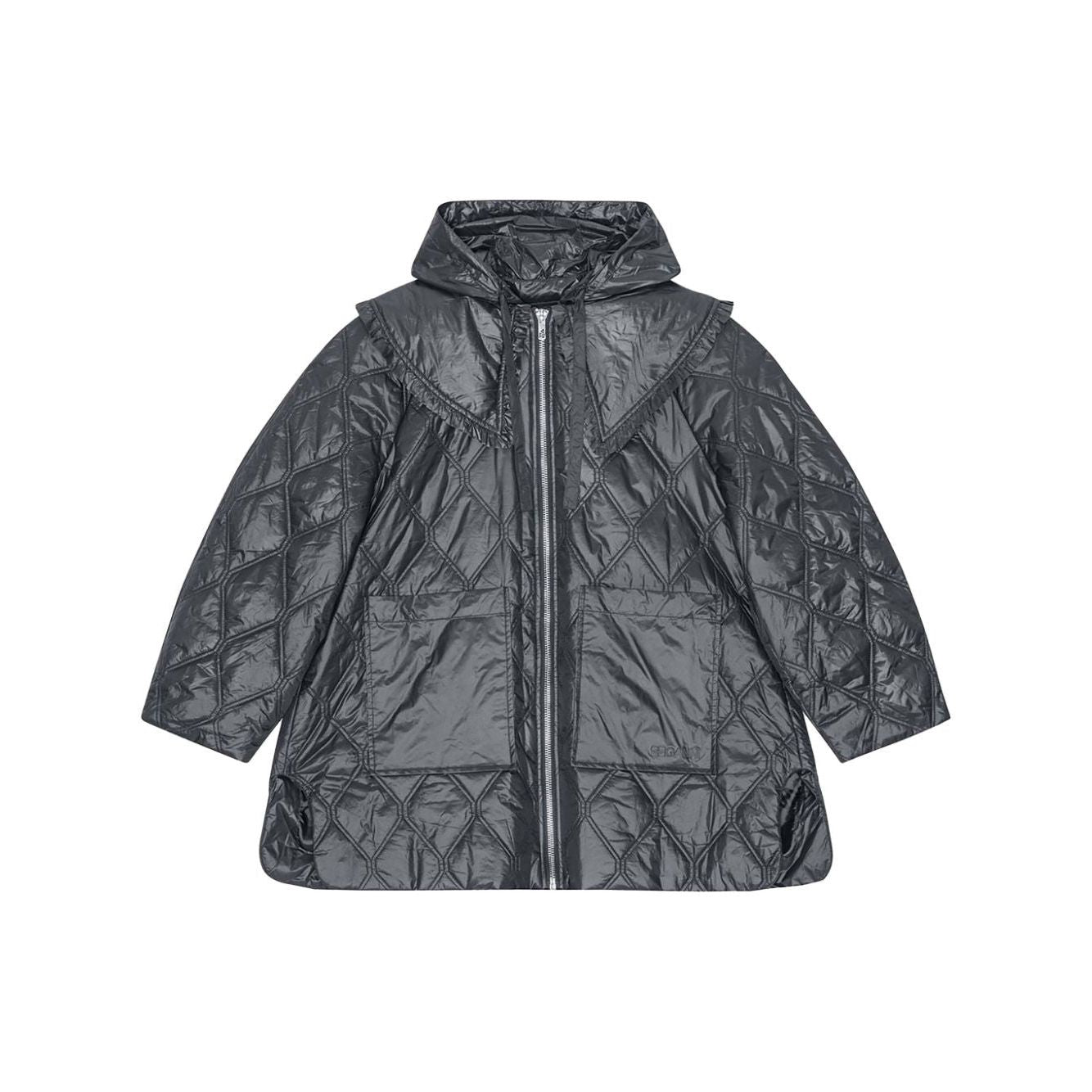 Ganni Shiny Quilt Midi Jacket W0170052-P25