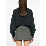 Golden Goose Cropped Cotton Sweatshirt with Crystals on the Front GWP02203P00189690456-P25