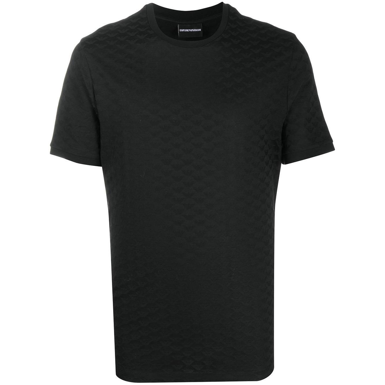Emporio Armani Mercerised-jersey T-shirt with all-over jacquard eagle 8N1TL71JHWZ0999-P25