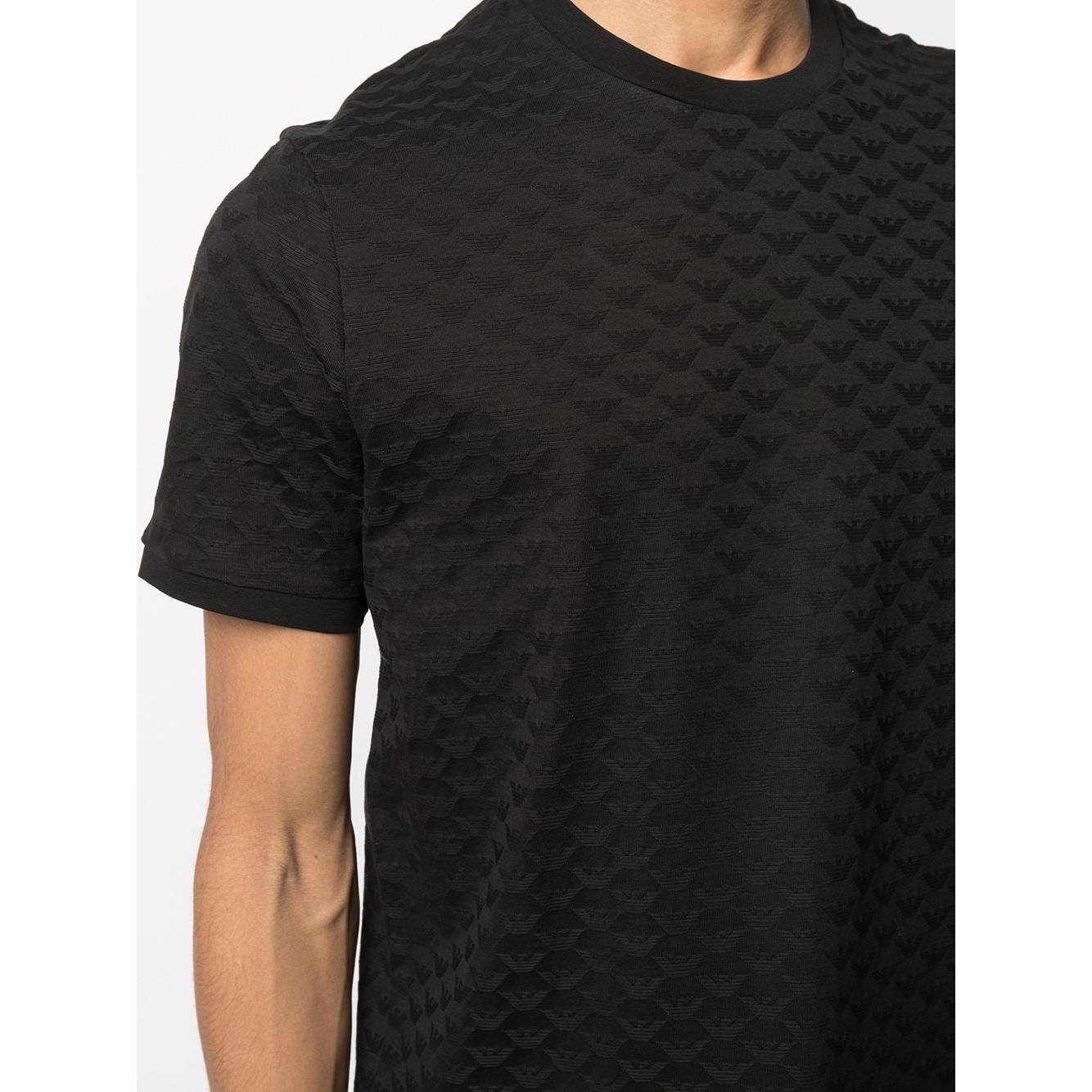 Emporio Armani Mercerised-jersey T-shirt with all-over jacquard eagle 8N1TL71JHWZ0999-P25