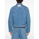 Marine Serre crescent moon-print denim jacket MJA063ACDEN0002BL05-P25