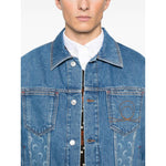 Marine Serre crescent moon-print denim jacket MJA063ACDEN0002BL05-P25