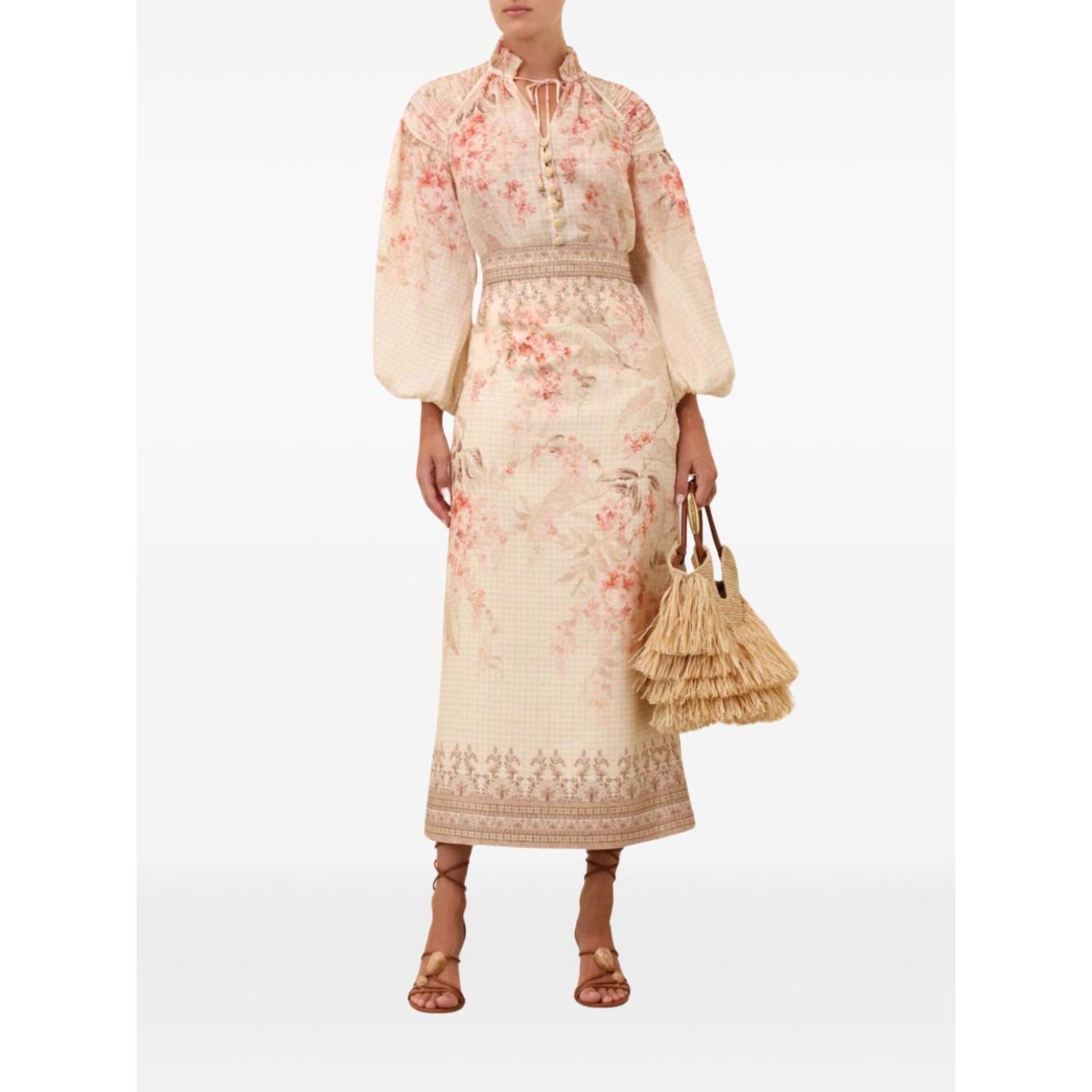 Zimmermann Illuminate Pencil Midi Skirt 9995SS251CORF-P25
