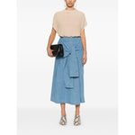 Fabiana Filippi long denim skirt with knot detail GND275F802L346VR1-P25