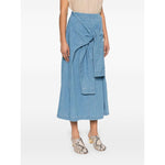 Fabiana Filippi long denim skirt with knot detail GND275F802L346VR1-P25