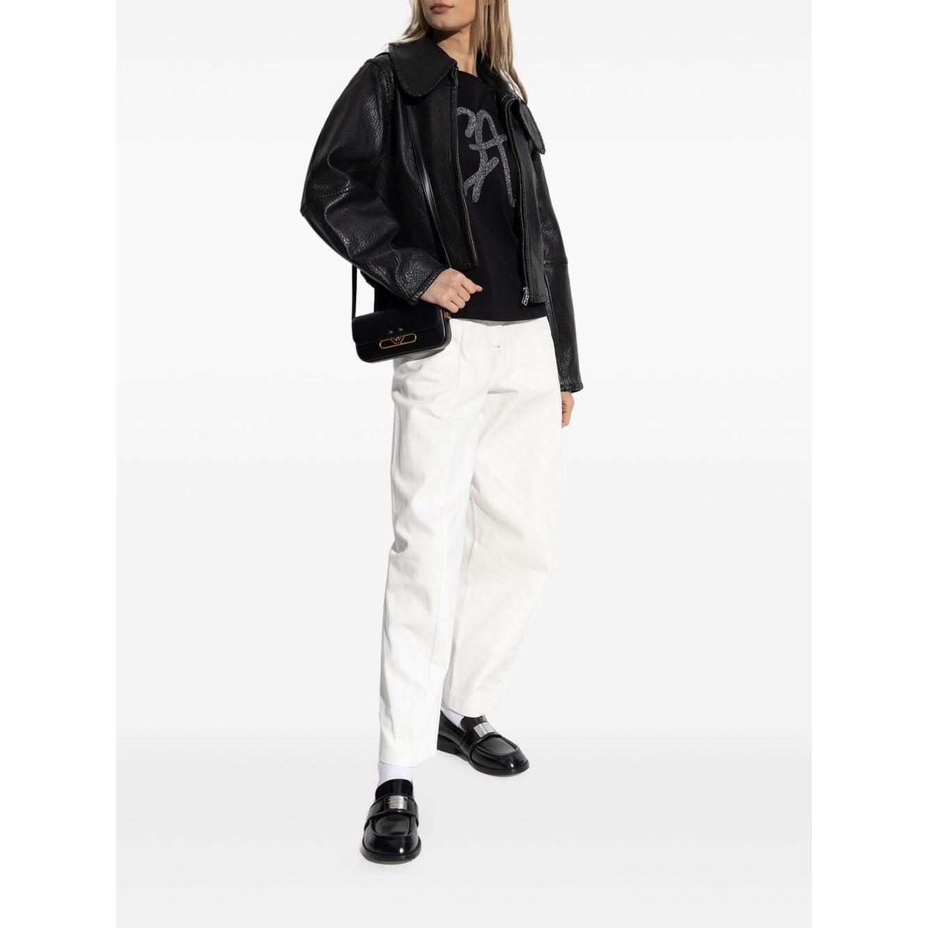 Emporio Armani Cotton-jersey T-shirt with oversized lurex logo EW001523AF12573UC001-P25