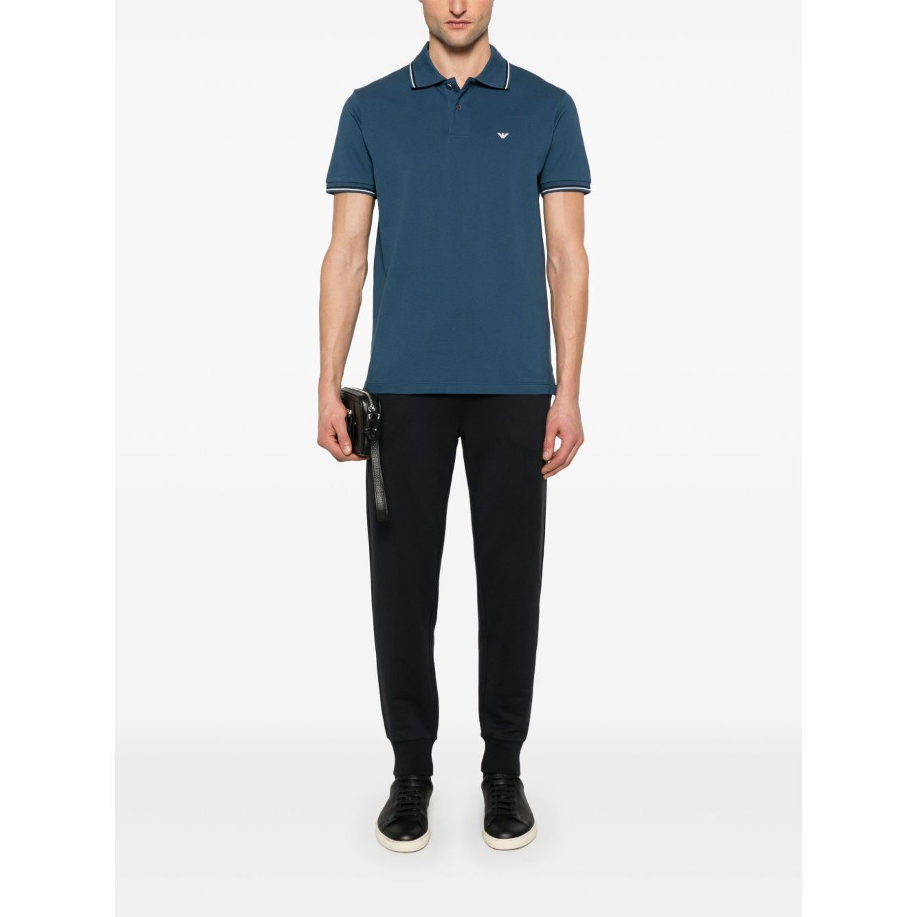 Emporio Armani embroidered logo polo shirt Topwear