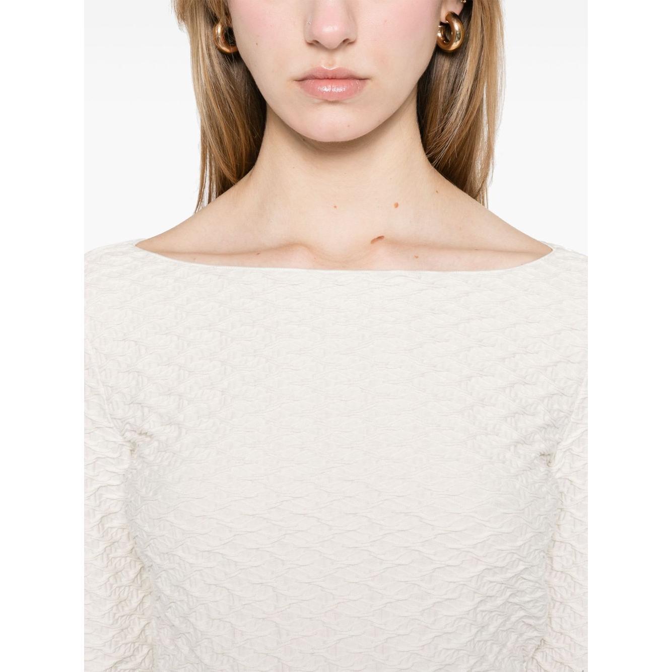 Emporio Armani Jacquard boat-neck top EW001400AF12416U0006-P25