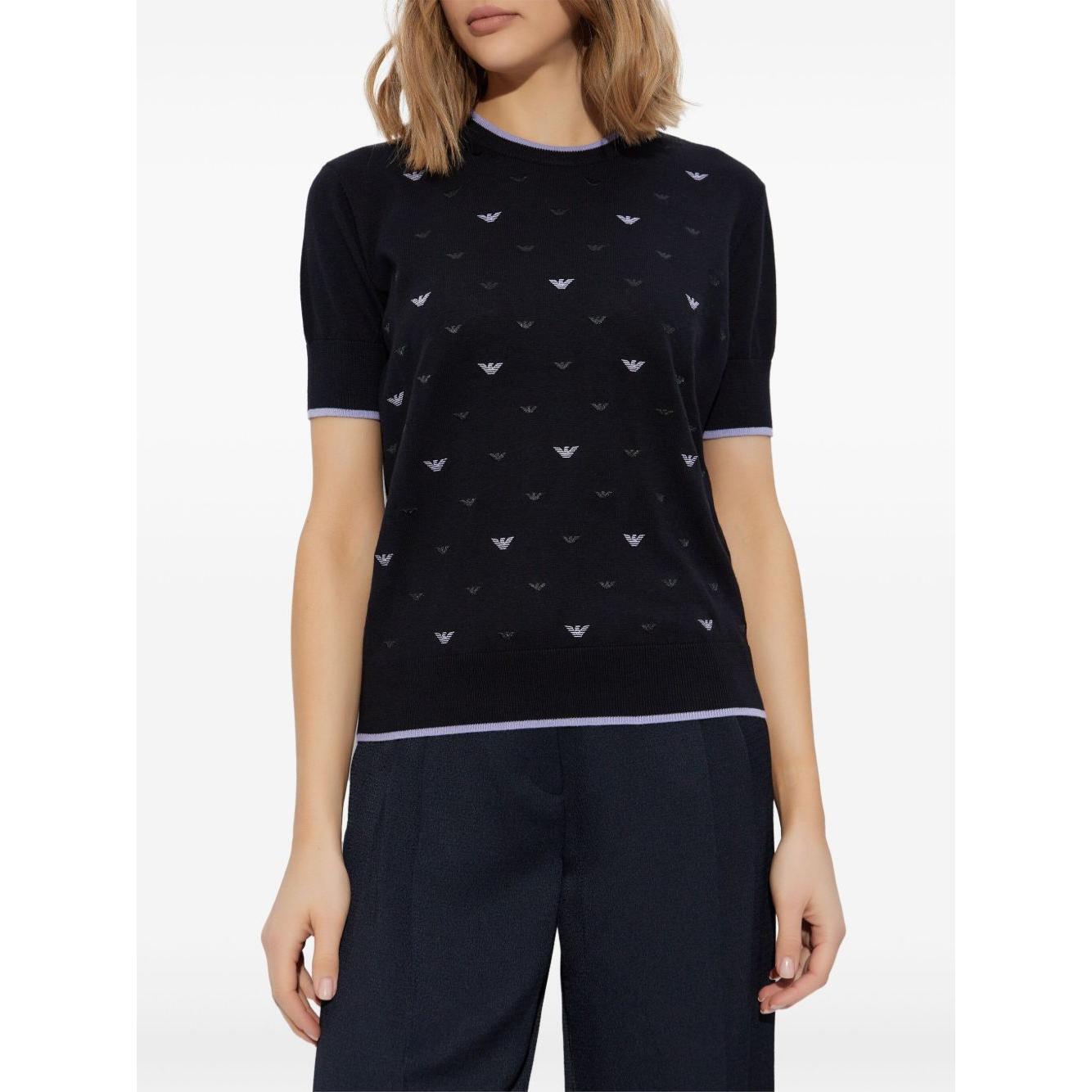 Emporio Armani Jumper with all-over micro eagle embroidery EW000939AF15106MC001-P25