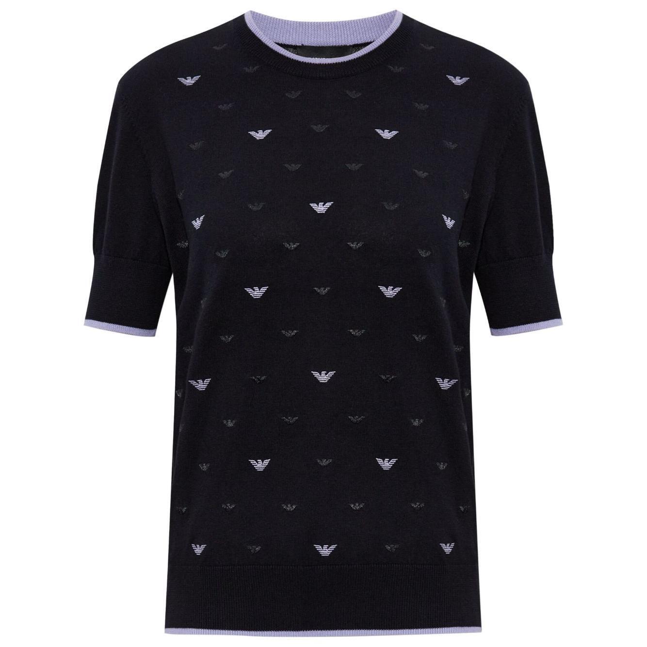 Emporio Armani Jumper with all-over micro eagle embroidery EW000939AF15106MC001-P25