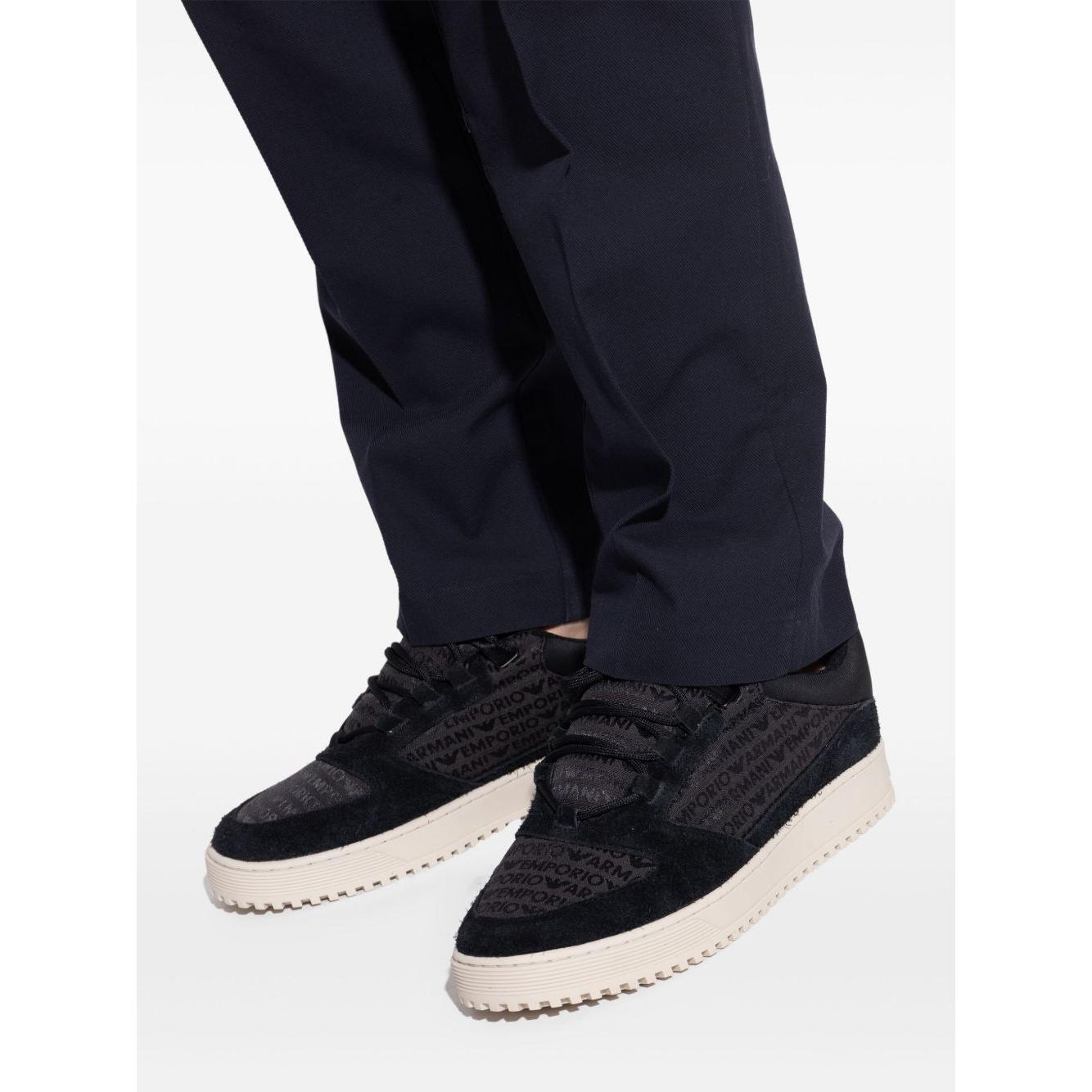 Emporio Armani Sneakers in jacquard fabric with logo lettering and suede X4X636XR329Q781-P25