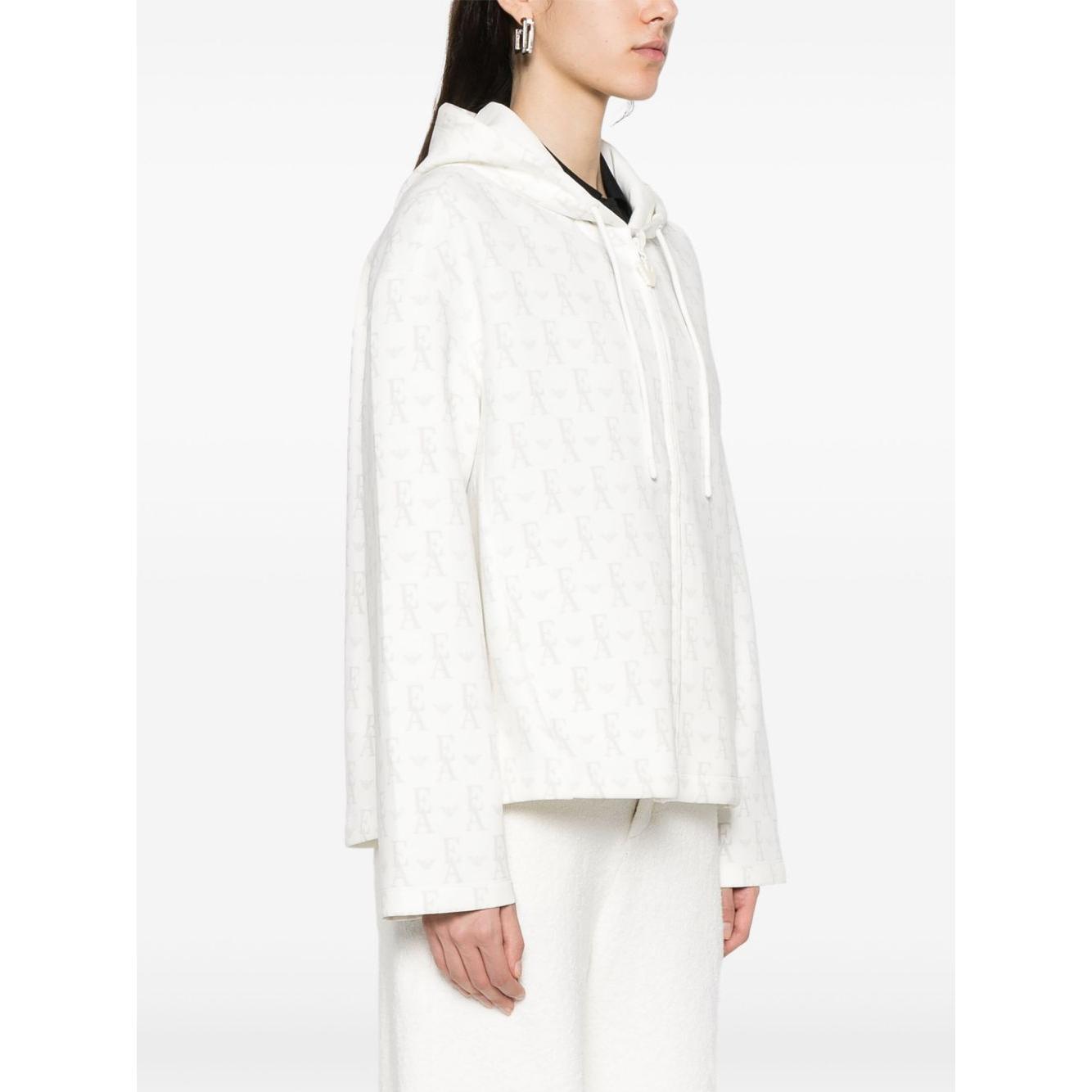 Emporio Armani Zip-up hoodie in double jersey with all-over lettering EW001026AF10002F0009-P25