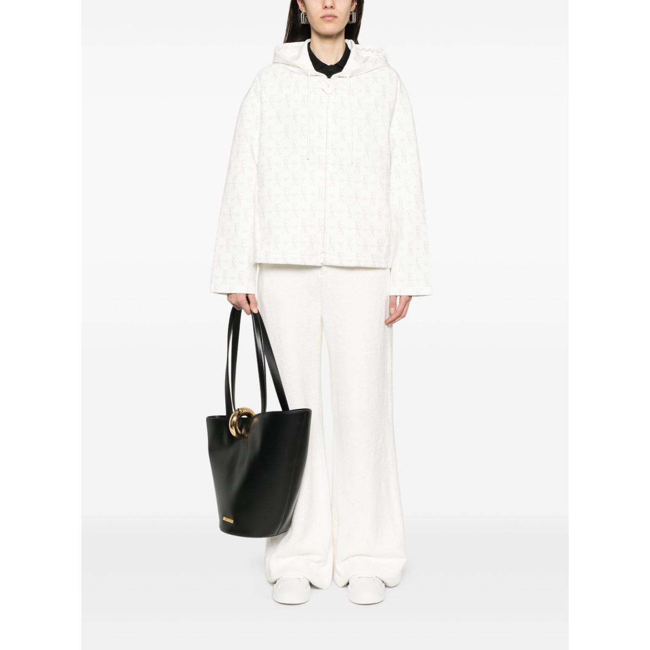Emporio Armani Zip-up hoodie in double jersey with all-over lettering EW001026AF10002F0009-P25