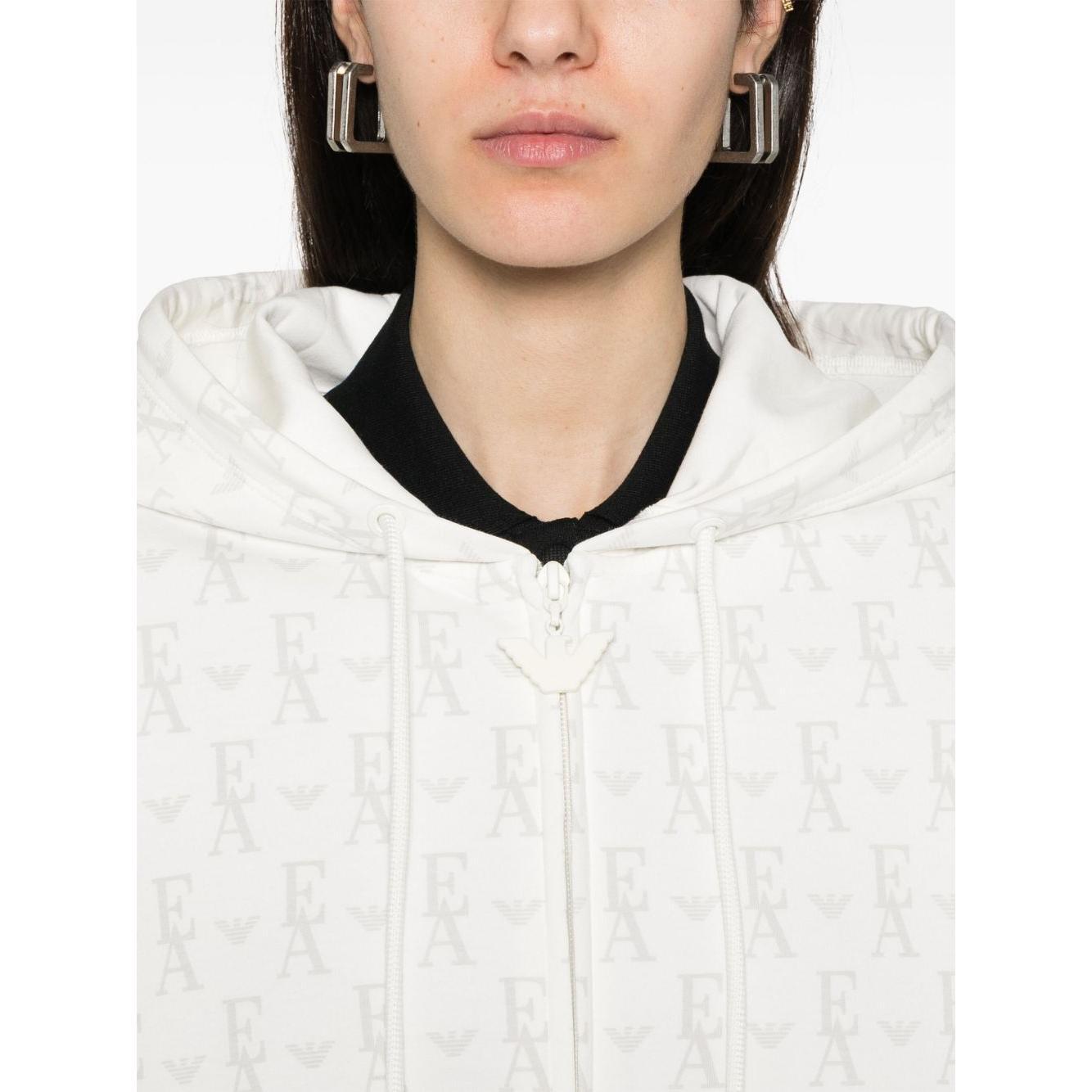 Emporio Armani Zip-up hoodie in double jersey with all-over lettering EW001026AF10002F0009-P25