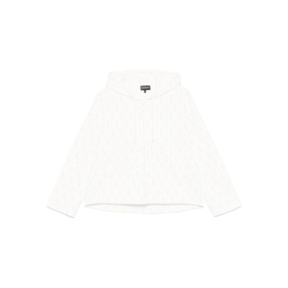 Emporio Armani Zip-up hoodie in double jersey with all-over lettering EW001026AF10002F0009-P25
