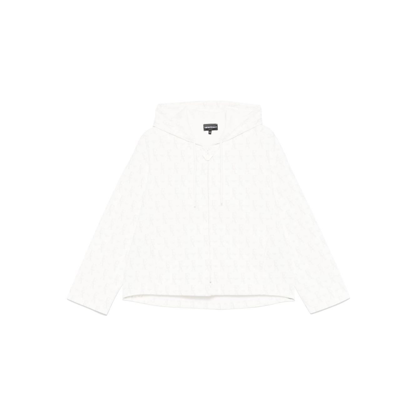 Emporio Armani Zip-up hoodie in double jersey with all-over lettering EW001026AF10002F0009-P25