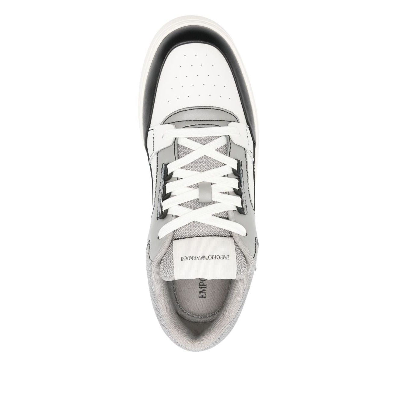 Emporio Armani Leather and mesh sneakers with contrasting details X4X688XR333U566-P25