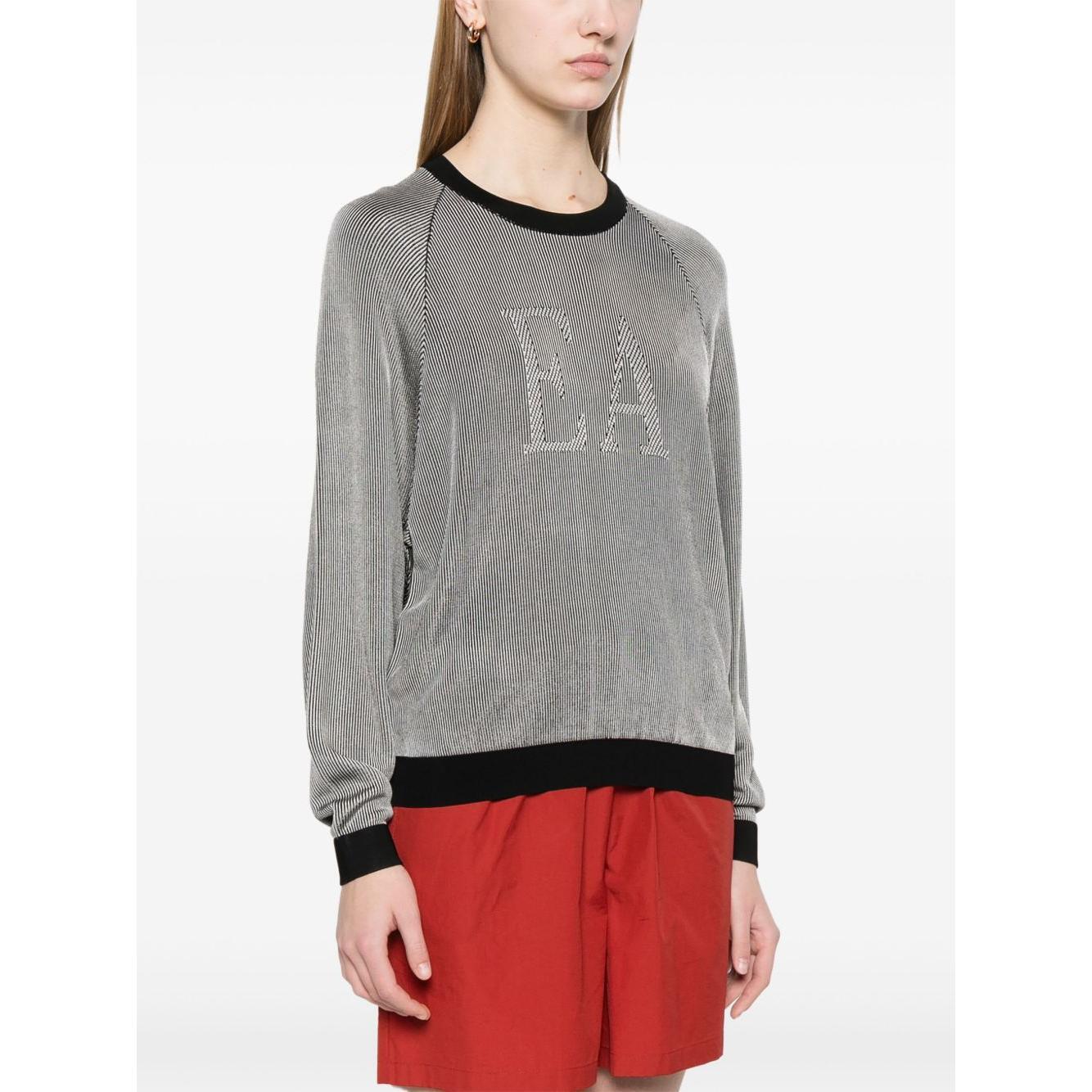 Emporio Armani Two-tone fisherman’s rib jumper with EA logo EW000954AF15111M8051-P25