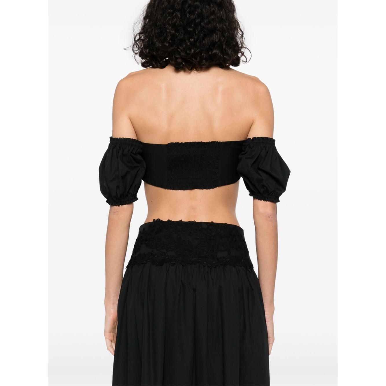 Ermanno Scervino Off-shoulder Lace detail cotton top D464L611OVZ95708-P25