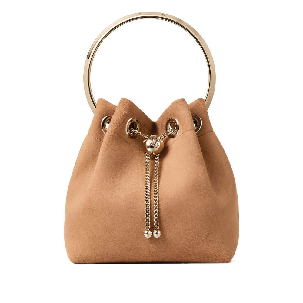 Jimmy Choo Toffee Suede Bag With Pearl Closure BONBONIASTOFFEE/LIGHTGOLD-AI25