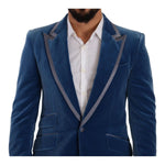 Dolce & Gabbana Blue SICILIA Velvet Slim Fit 2 Piece Suit KOS1929 - 48