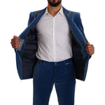 Dolce & Gabbana Blue SICILIA Velvet Slim Fit 2 Piece Suit KOS1929 - 48