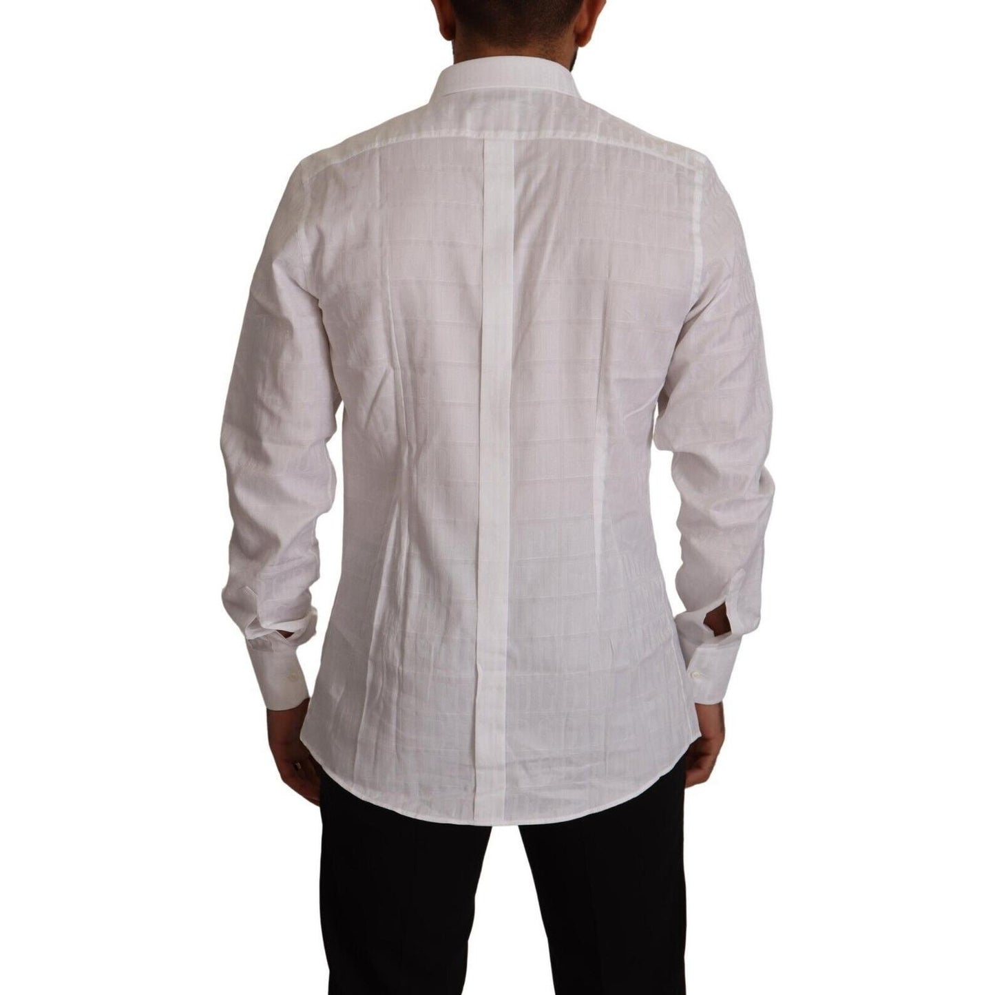 Dolce & Gabbana White GOLD Cotton Slim Fit Dress Formal Shirt TSH7667 - 37