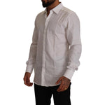 Dolce & Gabbana White GOLD Cotton Slim Fit Dress Formal Shirt TSH7667 - 37