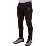Dolce & Gabbana Brown Distressed Slim Fit Skinny Denim Jeans PAN72705 - 48