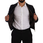 Dolce & Gabbana Blue Suede Lambskin Leather Coat Jacket JKT3010- 44