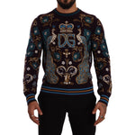 Dolce & Gabbana Bordeaux Cashmere DG Crown Embroidered Sweater TSH7493- 44