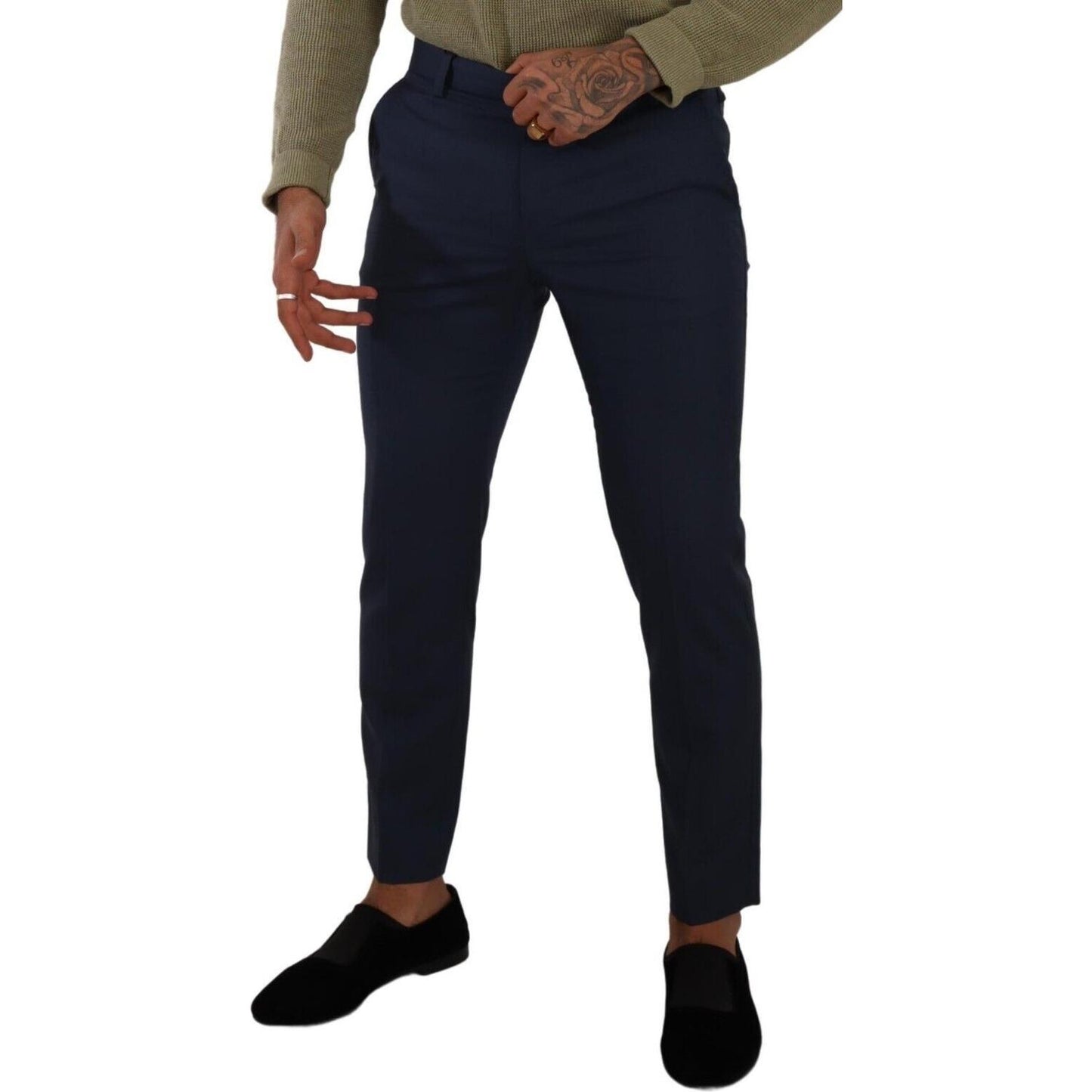 Dolce & Gabbana Dark Blue Wool Skinny Formal Dress Pants PAN72899 - 48