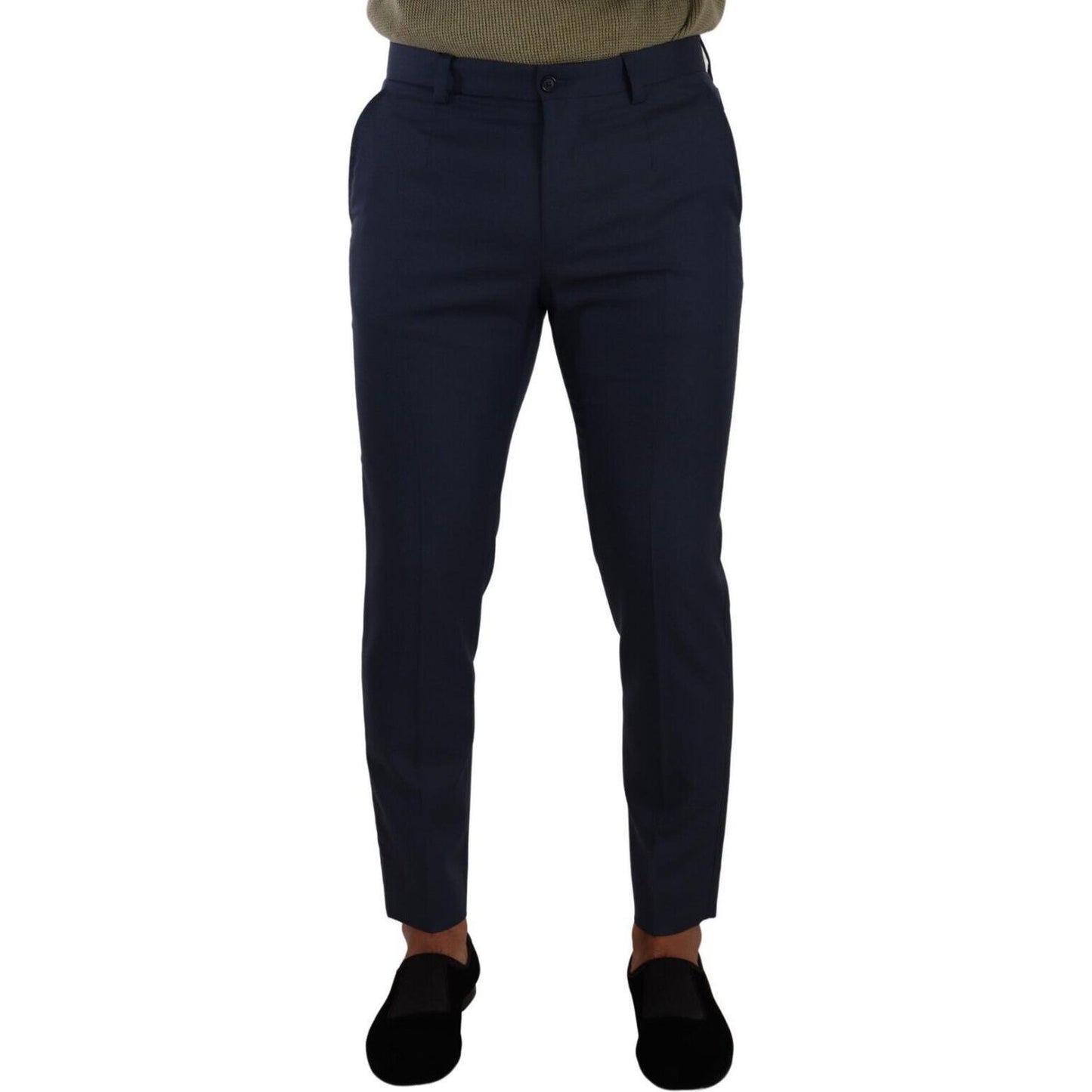 Dolce & Gabbana Dark Blue Wool Skinny Formal Dress Pants PAN72899 - 48
