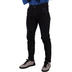 Dolce & Gabbana Blue Cotton Stretch Skinny Denim Trouser Jeans PAN72898- 48