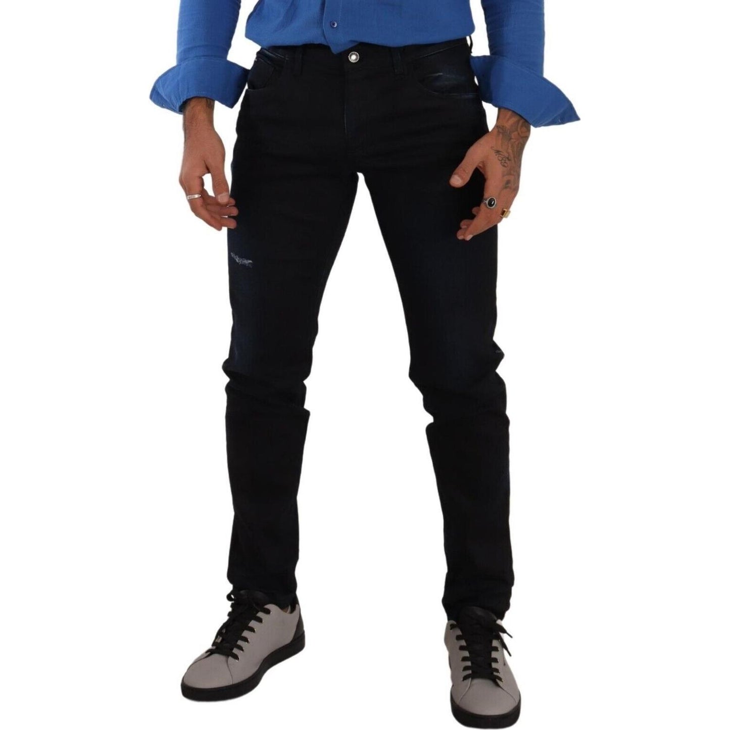 Dolce & Gabbana Blue Cotton Stretch Skinny Denim Trouser Jeans PAN72898- 48