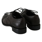 Dolce & Gabbana Brown Leather Wingtip Derby Formal Shoes MV3905- 39